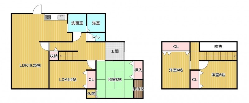 小郡市三国が丘、中古一戸建ての間取り画像です