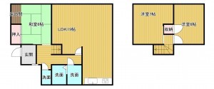 糸島市曽根、中古一戸建ての間取り画像です