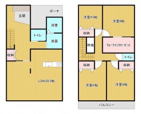 糸島市前原北、中古一戸建ての間取り画像です