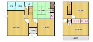 糸島市高田、中古一戸建ての間取り画像です