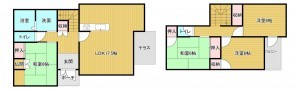 糸島市篠原西、中古一戸建ての間取り画像です