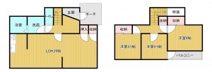 糸島市有田、中古一戸建ての間取り画像です