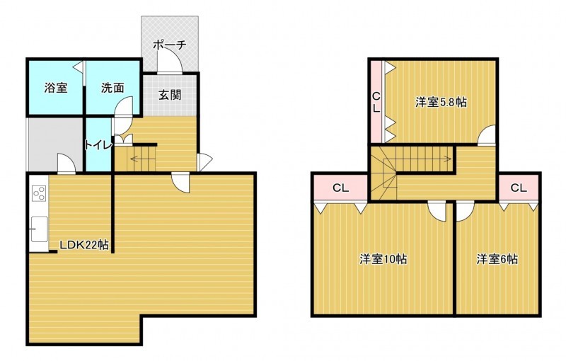 糟屋郡宇美町神武原、中古一戸建ての間取り画像です