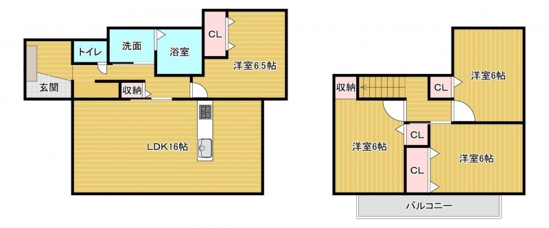 福岡市早良区内野、中古一戸建ての間取り画像です