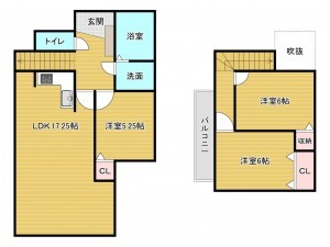 福岡市城南区西片江、中古一戸建ての間取り画像です