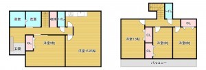 糸島市志摩稲葉、中古一戸建ての間取り画像です