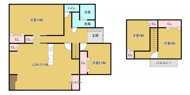 糸島市篠原東、中古一戸建ての間取り画像です