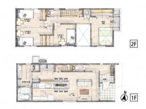 福岡市早良区原、新築一戸建ての間取り画像です