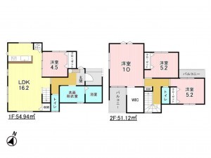 那珂川市今光、新築一戸建ての間取り画像です