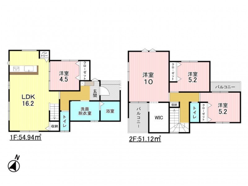 那珂川市今光、新築一戸建ての間取り画像です
