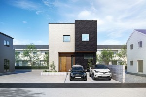 糟屋郡粕屋町原町、新築一戸建ての完成予想図（外観）画像です