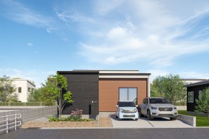 朝倉郡筑前町中牟田、新築一戸建ての完成予想図（外観）画像です