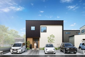 福岡市西区太郎丸、新築一戸建ての完成予想図（外観）画像です