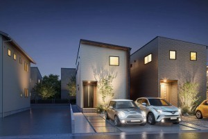 福津市西福間、新築一戸建ての完成予想図（外観）画像です