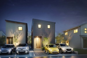 福津市西福間、新築一戸建ての完成予想図（外観）画像です