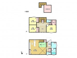三養基郡上峰町前牟田、中古一戸建ての間取り画像です