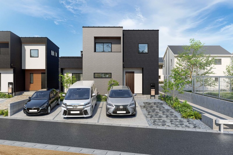 福岡市西区太郎丸、新築一戸建ての完成予想図（外観）画像です
