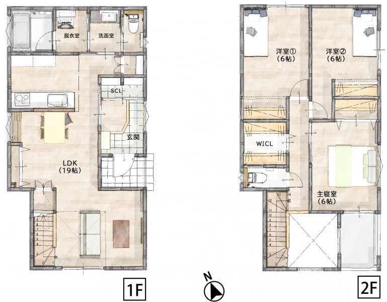 福岡市早良区飯倉、新築一戸建ての間取り画像です