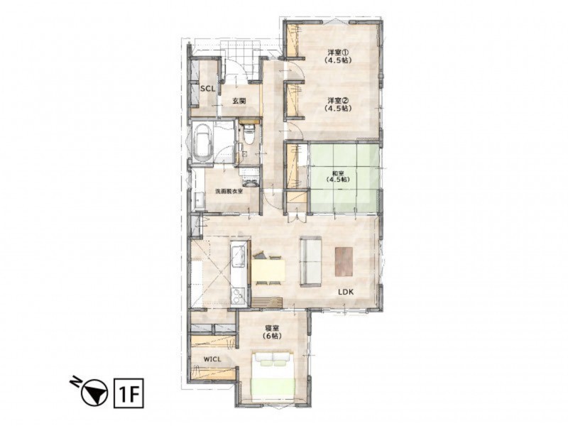 三養基郡みやき町東尾、新築一戸建ての間取り画像です