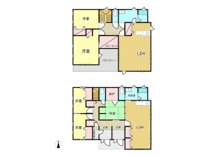 福岡市博多区西春町、中古一戸建ての間取り画像です