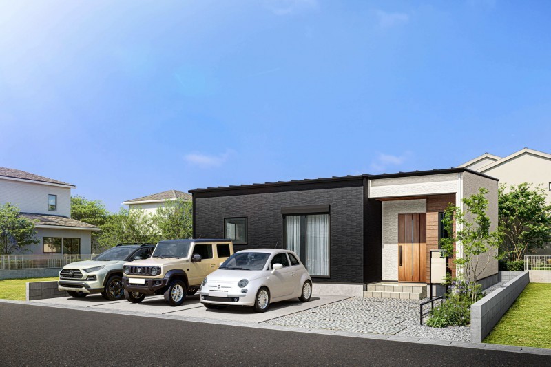 神埼市神埼町本堀、新築一戸建ての完成予想図（外観）画像です