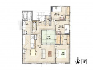 神埼市神埼町本堀、新築一戸建ての間取り画像です
