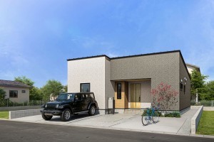 神埼市神埼町本堀、新築一戸建ての完成予想図（外観）画像です