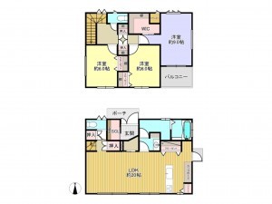 久留米市善導寺町与田、中古一戸建ての間取り画像です