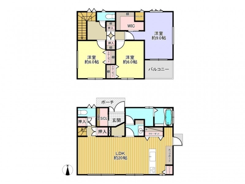 久留米市善導寺町与田、中古一戸建ての間取り画像です