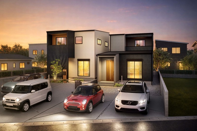 筑紫野市大字筑紫、新築一戸建ての完成予想図（外観）画像です