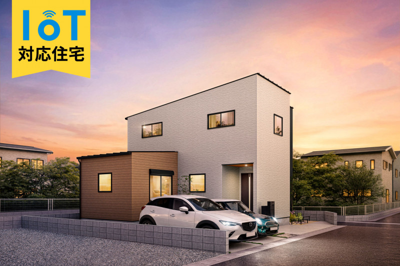 久留米市津福今町、新築一戸建ての完成予想図（外観）画像です