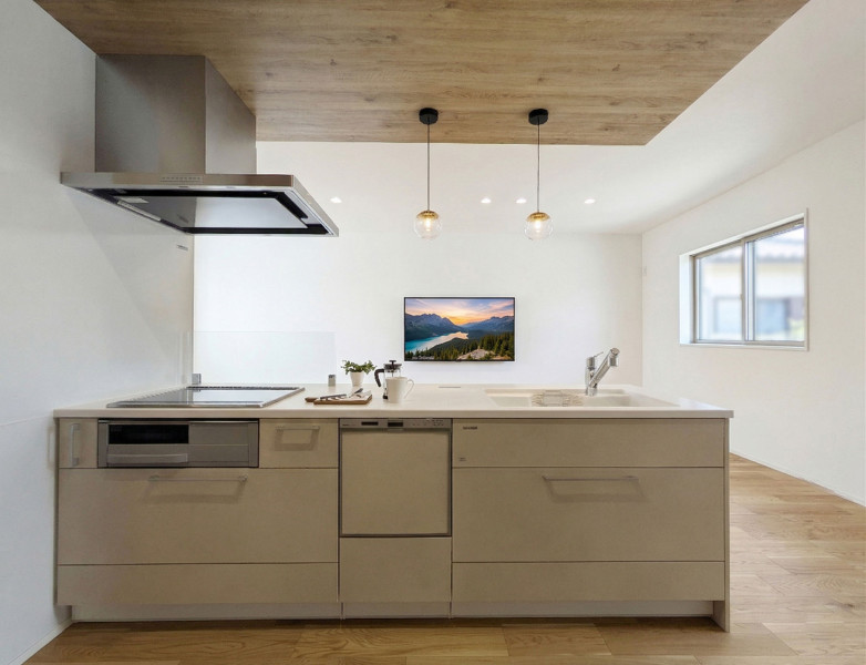 久留米市津福今町、新築一戸建てのキッチン画像です