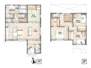 朝倉郡筑前町東小田、新築一戸建ての間取り画像です
