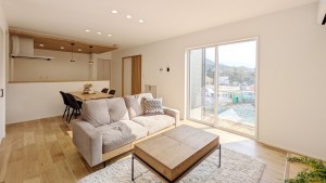 朝倉郡筑前町東小田、新築一戸建ての居間画像です