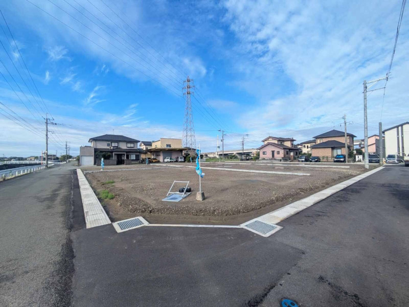 柳川市三橋町蒲船津、土地の前面道路を含む現地写真画像です