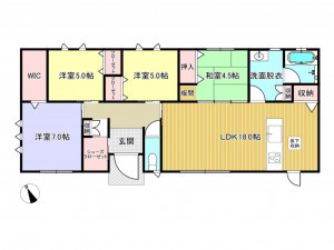 糟屋郡粕屋町原町、中古一戸建ての間取り画像です