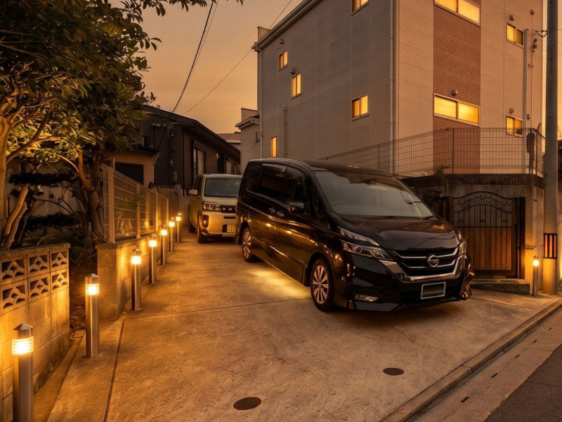 糟屋郡粕屋町原町、中古一戸建ての駐車場画像です