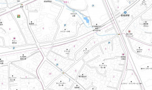 糟屋郡粕屋町花ヶ浦、土地の地図画像です