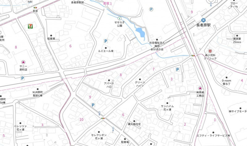 糟屋郡粕屋町花ヶ浦、土地の地図画像です