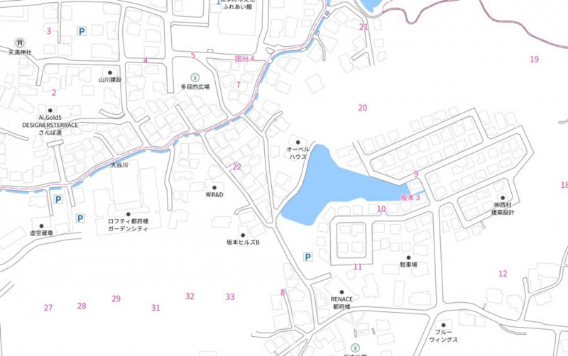 太宰府市坂本、土地の地図画像です