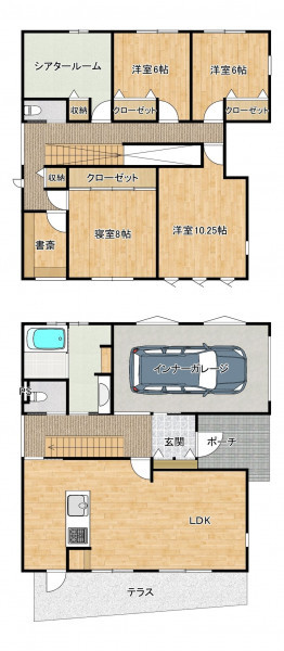 糸島市神在東、中古一戸建ての間取り画像です