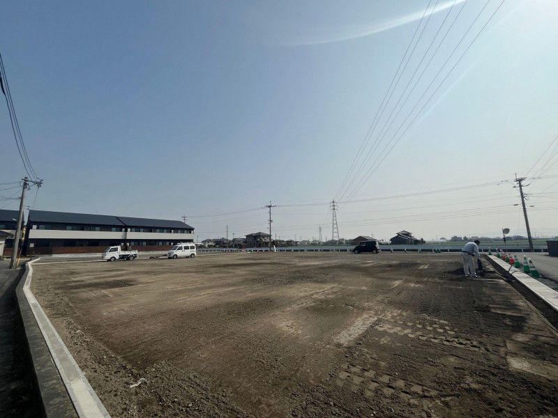 柳川市三橋町蒲船津、新築一戸建ての前面道路を含む現地写真画像です