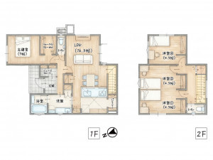 神埼郡吉野ヶ里町豆田、新築一戸建ての間取り画像です