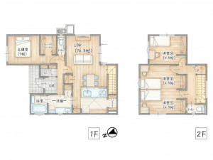 神埼郡吉野ヶ里町豆田、新築一戸建ての間取り画像です