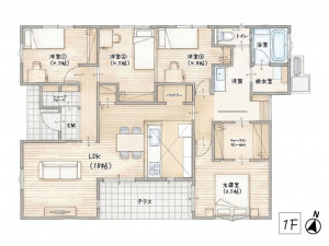 神埼郡吉野ヶ里町豆田、新築一戸建ての間取り画像です