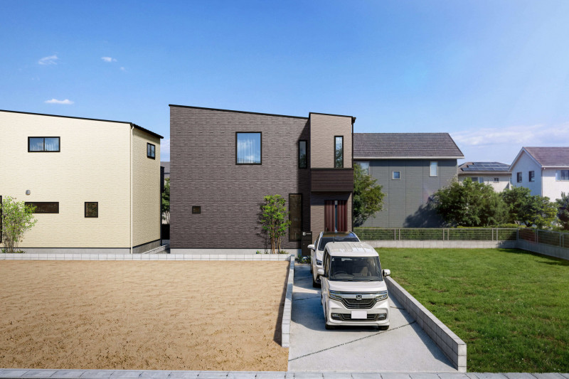 筑紫野市原田、新築一戸建ての駐車場画像です