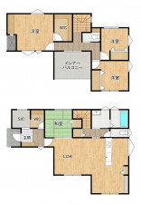 久留米市津福本町、新築一戸建ての間取り画像です