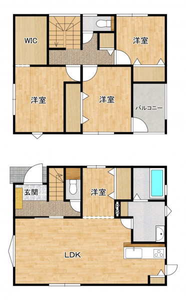 糟屋郡宇美町四王寺坂、中古一戸建ての間取り画像です