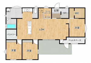 三養基郡基山町小倉、中古一戸建ての間取り画像です