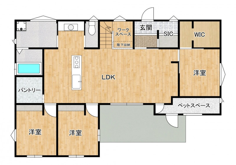 三養基郡基山町小倉、中古一戸建ての間取り画像です